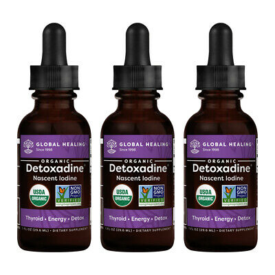 Detoxadine Nascent Iodine Supplement VeganSafe 29.6ml (3 pack)- New Packaging
